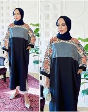 endülüs kot garnili elbise tunik lacivert