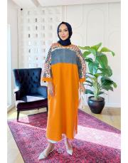 endülüs kot garnili elbise tunik turuncu 2