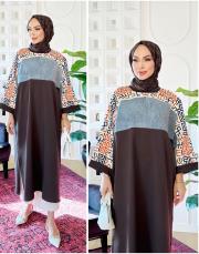 endülüs kot garnili elbise tunik kahve