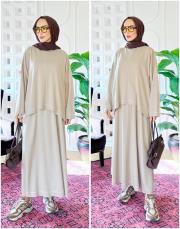 marian etekli ince oysho takım bej