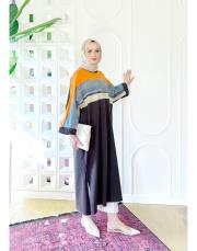 monaco iki ip sweat elbise kahve