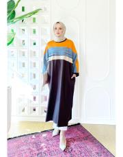 monaco iki ip sweat elbise kahve 2