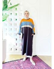 monaco iki ip sweat elbise kahve 3