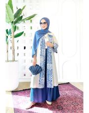 beyzad keten kimono kaftan maviekru 4