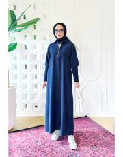 noris tencel triko kol  elbise lacivert 2