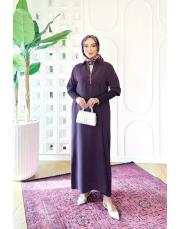 noris tencel triko kol  elbise mürdüm 2