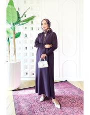 noris tencel triko kol  elbise mürdüm 3