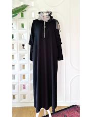 noris tencel triko kol  elbise siyah