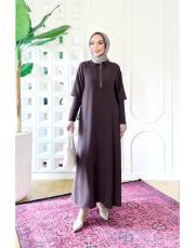 noris tencel triko kol  elbise kahve 2