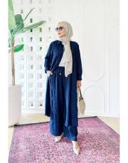 ariana nakışlı takım lacivert