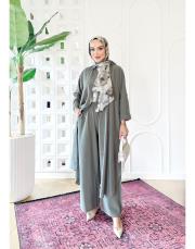 ale uzun gömlekli kırınkıl takım açık haki 