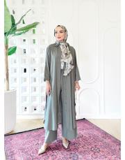 ale uzun gömlekli kırınkıl takım açık haki  3