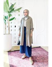 javier ithal keten ara boy gömlek vizon