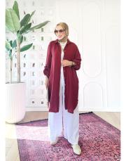 javier ithal keten ara boy gömlek bordo