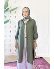 javier ithal keten ara boy gömlek haki 2