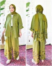 13037 mario ithal leopar keten takım yağyeşili