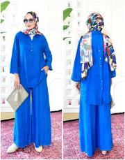 carla ithal sırtı düğmeli keten takım sax