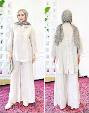 carla ithal sırtı düğmeli keten takım taş