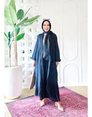 diego ithal sırt brode nakış keten takım lacivert 2