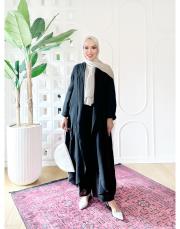 diego ithal sırt brode nakış keten takım siyah 2