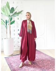 diego ithal sırt brode nakış keten takım bordo 2