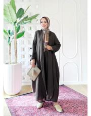 diego ithal sırt brode nakış keten takım acı kahve 2