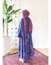 aura ithal kısa ceketli keten takım mor 2