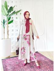 aura ithal kısa ceketli keten takım taş