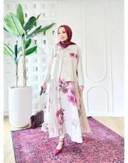 aura ithal kısa ceketli keten takım taş 3