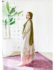 sarmaşık ithal keten gömlek elbise taş 2