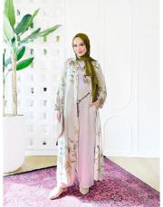 sarmaşık ithal keten gömlek elbise taş 3