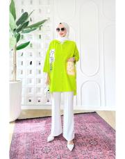 bianca terry koton gömlek yağyeşili 3