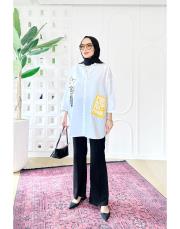 bianca terry koton gömlek ekru 3