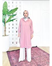 kapşonlu iki ip sweat tunik pudra 2