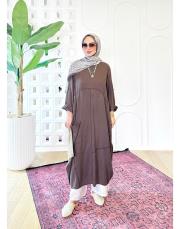 epika tencel elbise kahve