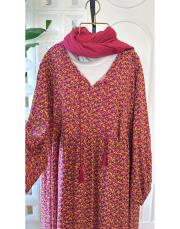 sevilla vual viskon elbise vişne  2