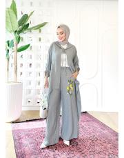 limon nakışlı tasarım takım gri 2