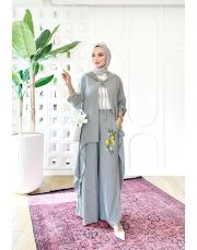 limon nakışlı tasarım takım gri 3