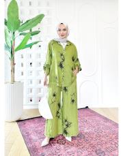 liza ithal keten takım yağyeşili 3