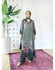 elya ithal cep pullu keten takım haki 2