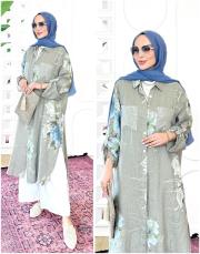 ithal cep pullu keten gömlek vizon