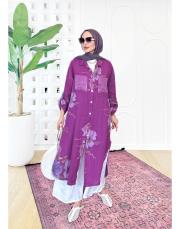 ithal cep pullu keten gömlek leylak 2