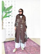 ithal cep pullu keten gömlek kahve 3