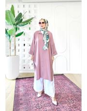 elina tencel oversize gömlek pudra 3