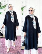 elina tencel oversize gömlek siyah