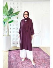 elina tencel oversize gömlek bordo 2