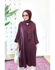 elina tencel oversize gömlek bordo 3