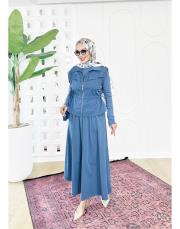 üçlü spor etekli takım mavi 2