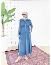 üçlü spor etekli takım mavi 3