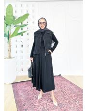 üçlü spor etekli takım siyah 2